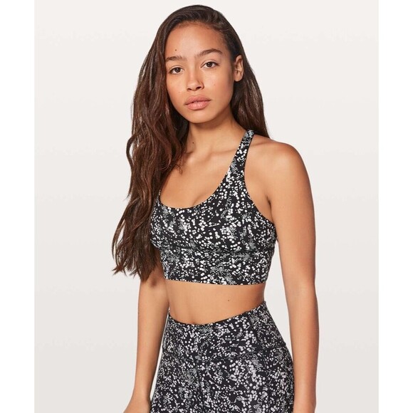 Lululemon Free To Be Moved Bra Chirasu Black Chirakasu Alpine White Size 4 - Picture 2 of 8